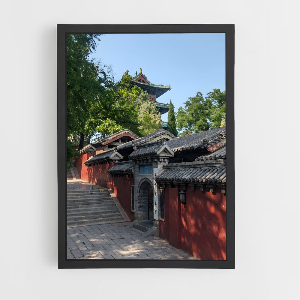 Poster Chemin du Temple Shaolin – affiche Kung Fu (vue 2)